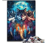 Puzzle per adulti, puzzle acchiappasogni a forma di lupo da 1000 pezzi per adulti, perfetti per il divertimento in famiglia durante le vacanze e per serate di gioco interattive (dimensioni 50x75cm)