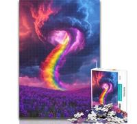Puzzle per adulti, puzzle arcobaleno tornado da 1000 pezzi per adolescenti, giocattoli, giochi educativi, decorazione murale antistress 26x38cm