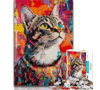 Puzzle per adulti puzzle artistici con gatti dipinti a olio 1000 pezzi per adulti e adolescenti gioco educativo e sfida per donne e uomini (26x38cm)