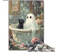 Puzzle per adulti, puzzle artistico astratto a forma di gatto nero da 1000 pezzi, 26x38cm, gioco rompicapo interattivo per famiglie, adatto dai 14 anni in su