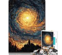 Puzzle per adulti, puzzle con castello nel cielo notturno, 1000 pezzi, regali per adolescenti, allena il cervello e le mani, regalo di compleanno, regali 26x38cm