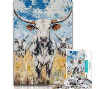 Puzzle per adulti puzzle con pittura a olio raffigurante un toro 1000 pezzi per adolescenti giocattolo educativo intellettuale decomprimente regalo di compleanno regali (50x75cm)