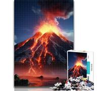 Puzzle per adulti, puzzle con vulcano in eruzione per adolescenti, 1000 pezzi, giochi rilassanti, ideali come regalo per tutta la famiglia, 26x38cm