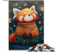 Puzzle per adulti, puzzle da 1000 pezzi a forma di stella e panda rosso per adulti, perfetti per il divertimento in famiglia durante le vacanze e per serate di gioco interattive (dimensioni 26x38cm)