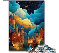 Puzzle per adulti, puzzle da 1000 pezzi "Città sotto il cielo notturno" per adulti, 26x38cm, attività per famiglie, decorazioni fai da te per la casa, regalo per le feste