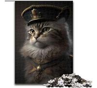 Puzzle per adulti, puzzle da 1000 pezzi con Napoleone vestito da gatto in legno, regalo per uomini e donne, per occasioni quotidiane e speciali, 1000 pezzi(50x75cm)