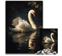 Puzzle per adulti, puzzle da 1000 pezzi del cigno bianco, gioco interattivo per famiglie, regalo rompicapo, giocattolo educativo 50X75cm