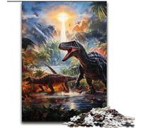 Puzzle per adulti, puzzle da 1000 pezzi del mondo dei dinosauri in legno, attività per famiglie, decorazioni fai da te per la casa, regalo di Natale 1000 pezzi(50x75cm)