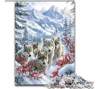 Puzzle per adulti, puzzle da 1000 pezzi della famiglia dei lupi, puzzle fai da te da 1000 pezzi, decorazioni stimolanti per il cervello, regali per le vacanze, 26x38cm