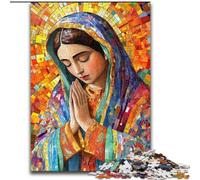 Puzzle per adulti, puzzle da 1000 pezzi della Madonna di Guadalupe in preghiera, in legno, rompicapo impegnativo per adolescenti e famiglie, dimensioni 50X75CM