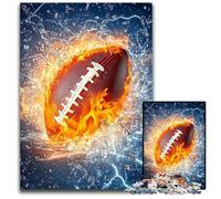 Puzzle per adulti, puzzle da 1000 pezzi di calcio sul ghiaccio e sul fuoco, ideale come regalo per la casa, giocattolo stimolante per tutta la famiglia, perfetto per le serate di gioco, 26x38cm