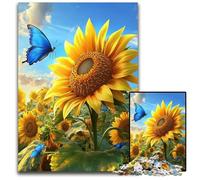 Puzzle per adulti, puzzle da 1000 pezzi, girasole, farfalla, puzzle in cartone, giocattoli, regalo educativo, intellettuale, decompressione, divertente, gioco per famiglie, 26x38cm