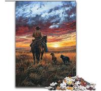 Puzzle per adulti, puzzle da 1000 pezzi "Prairie Cowboy" per adulti, 50x75cm, attività per famiglie, decorazioni fai da te per la casa, regalo per le feste