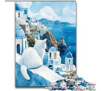 Puzzle per adulti, puzzle da 1000 pezzi raffigurante il gatto Angora turco, 26x38cm, rompicapo impegnativo per adolescenti, divertente serata di giochi in famiglia