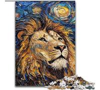 Puzzle per adulti, puzzle da 1000 pezzi raffigurante il leone e il cielo notturno, regalo perfetto per l'arredamento della casa, divertimento in famiglia, dai 14 anni in su (dimensioni 26x38cm)