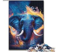 Puzzle per adulti, puzzle da 1000 pezzi raffigurante l'elefante blu, ideale per il divertimento in famiglia, regalo perfetto per feste e compleanni (dimensioni 50x75cm)