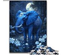 Puzzle per adulti, puzzle da 1000 pezzi raffigurante l'elefante blu, per adulti, 1000 pezzi per adolescenti e famiglie, perfetto regalo di Natale, 26x38cm