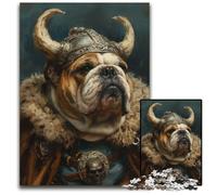 Puzzle per adulti, puzzle da 1000 pezzi raffigurante un bulldog vichingo, per bambini dai 14 anni in su, attività divertenti da fare a casa, regali di compleanno, regali da viaggio, 26x38cm