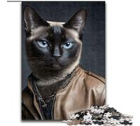 Puzzle per adulti, puzzle da 1000 pezzi raffigurante un gatto elegante, attività da fare a casa per le feste, i compleanni e le serate di gioco in famiglia (dimensioni: 50x75cm)