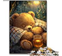 Puzzle per adulti, puzzle da 1000 pezzi raffigurante un orsetto addormentato, realizzati in cartone, ideali per il divertimento in famiglia, regalo perfetto per feste e compleanni, dimensioni 38x26cm