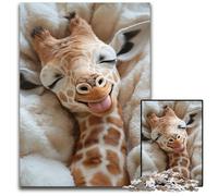 Puzzle per adulti,puzzle da 1000 pezzi raffigurante una giraffa addormentata,puzzle in legno,giocattoli educativi per l'apprendimento,ideali come regali per tutta la famiglia dai 14 anni in su,50x75cm
