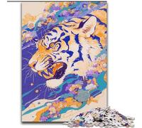 Puzzle per adulti, puzzle da 1000 pezzi raffigurante una tigre, 50x75cm, attività per famiglie, decorazioni fai da te per la casa, regalo per le feste