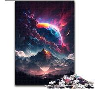 Puzzle per adulti,puzzle da 1000 pezzi raffigurante una vetta di montagna mistica,perfetto per il divertimento in famiglia,perfetto per le vacanze e per serate di gioco interattive (26x38cm)