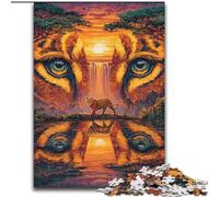 Puzzle per adulti, puzzle da 1000 pezzi raffiguranti il volto di un leone, 50x75cm, per decorare la casa, Natale e Capodanno per adolescenti