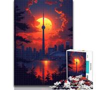 Puzzle per adulti, puzzle della città al tramonto, puzzle per adolescenti, 1000 pezzi, gioco rompicapo, decorazione da parete, regali unici per compleanno e Natale, 50x75cm