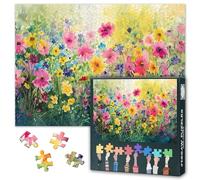 Puzzle per adulti - puzzle di fiori ad acquerello 1000 pezzi, arte fiorita floreale difficile puzzle familiare (70 x 50 cm), decorazione per la casa unica