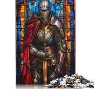 Puzzle per adulti, puzzle di vetro colorato, puzzle di cavalieri e paladini, puzzle per adulti, gioco educativo, sfida, giocattolo, 1500 pezzi (85x57 cm)