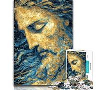 Puzzle per adulti, puzzle dorati di Gesù, 1000 pezzi, regali per adolescenti, allena il tuo cervello e le tue mani, regalo di compleanno, regali 50x75cm