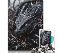 Puzzle per adulti puzzle fantasy con drago volante nero per adolescenti 1000 pezzi giocattoli educativi per l'apprendimento giochi per famiglie regalo di compleanno regali (26x38cm)