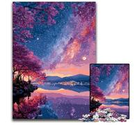 Puzzle per adulti, puzzle in cartone da 1000 pezzi con vista notturna, design intricato per adolescenti, decorazioni fai da te e divertimento che stimola la mente, 26x38cm