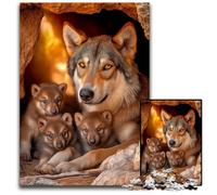 Puzzle per adulti,puzzle in cartone da 1000 pezzi raffigurante la famiglia di lupi,perfetti come regalo per la decorazione della casa,giocattolo stimolante per la famiglia,perfetto