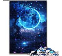 Puzzle per adulti, puzzle in cartone da 1000 pezzi raffiguranti farfalle sulla luna, 26x38cm, perfetti per il divertimento in famiglia a Natale, Ringraziamento, compleanni e Pasqua
