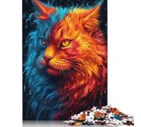 Puzzle per adulti, puzzle in legno con gatto dei sogni cosmici, per adolescenti, regali, decorazioni per la casa, giocattoli puzzle, 1000 pezzi (75x50 cm)