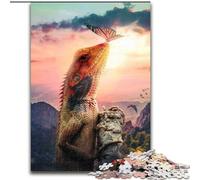 Puzzle per adulti, puzzle in legno da 1000 pezzi raffigurante una lucertola che si arrampica, dimensioni 50x75cm, rompicapo, gioco per adulti, attività interattiva per famiglie