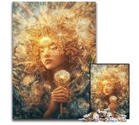 Puzzle per adulti,puzzle in legno da 1000 pezzi raffigurante una ragazza con un dente di leone,perfetti come regalo per la casa,giocattolo stimolante per la famiglia,perfetto per le serate di gioco