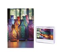 Puzzle per adulti, puzzle in legno personalizzato, 1000 pezzi, con foto, bottiglia di vetro colorato, puzzle personalizzato, puzzle per matrimoni, compleanni, Natale