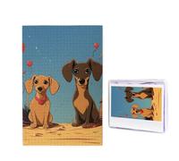 Puzzle per adulti, puzzle in legno personalizzato, 1000 pezzi, con foto, due bassotti, puzzle personalizzati per matrimoni, compleanni, Natale