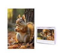 Puzzle per adulti, puzzle in legno personalizzato, 1000 pezzi, con foto, puzzle carino scoiattolo che mangia noci, puzzle personalizzato per matrimoni, compleanni, Natale