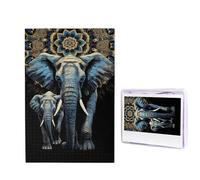 Puzzle per adulti, puzzle in legno personalizzato, 1000 pezzi, foto puzzle con due elefanti, puzzle personalizzati per matrimoni, compleanni, Natale