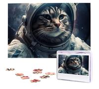 Puzzle per adulti Puzzle in legno personalizzato 1000 pezzi Foto Puzzle Immagine Jigsaw Astronauta gatto nello spazio Puzzle personalizzati Puzzle di nozze per compleanno Natale