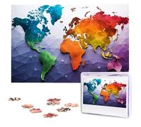 Puzzle per adulti Puzzle in legno personalizzato 1000 pezzi Foto Puzzle Immagine Jigsaw Colore Mappa del mondo Puzzle personalizzati Puzzle di nozze per compleanno Natale