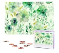 Puzzle per adulti Puzzle in legno personalizzato 1000 pezzi Foto Puzzle Immagine Puzzle Acquerello Fiori verdi Puzzle personalizzati Puzzle di nozze per compleanno Natale