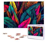 Puzzle per adulti Puzzle in legno personalizzato 1000 pezzi Foto Puzzle Immagine Puzzle colorato foglie tropicali modello puzzle personalizzato puzzle di nozze per compleanno Natale
