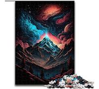 Puzzle per adulti, puzzle mistico da 1000 pezzi in legno raffigurante la cima di una montagna, familiari e amici, sfida rompicapo 1000 pezzi(50x75cm)