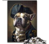 Puzzle per adulti, puzzle Napoleone Bulldog francese da 1000 pezzi in legno, familiari e amici, sfida rompicapo 1000 pezzi(50x75cm)
