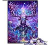 Puzzle per adulti, puzzle psichedelico da 1000 pezzi in cartone raffigurante un cervo Un rompicapo stimolante per adolescenti e famiglie, dimensioni 38x26cm